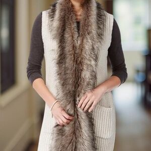Jessica Simpson Gray Vest with Faux Fur Trim